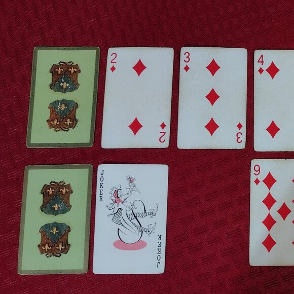 Vintage Stancraft Coat of Arms Playing Cards and Plastic Glitter Case - Picture 6 of 16